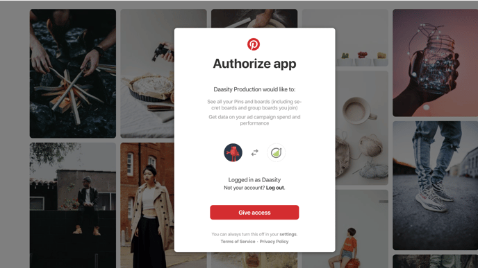 Pinterest Setup - Authorize