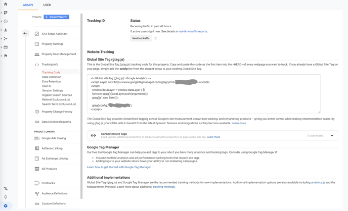 What does Missing from GA mean - Tracking ID