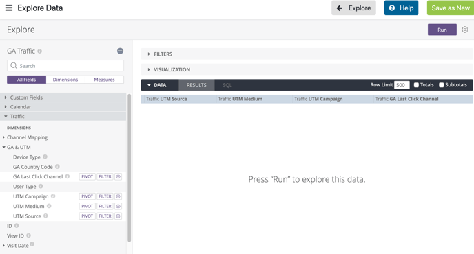 Find UTM and Channel Info in Daasity - Results