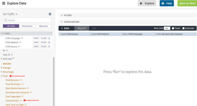 Find UTM and Channel Info in Daasity - Run
