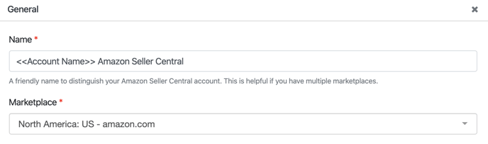 Add Amazon Seller Central - Account