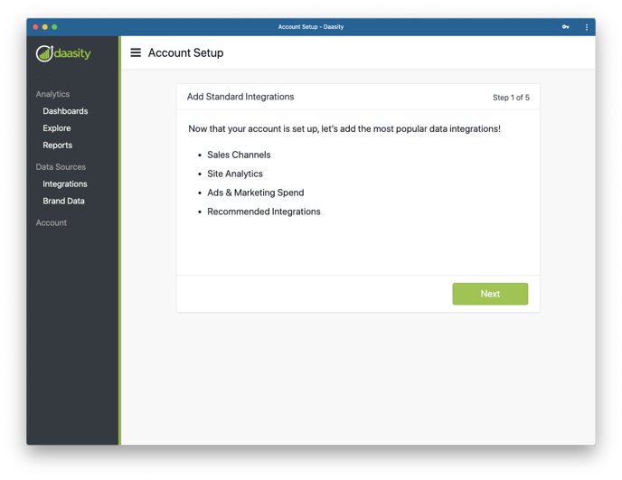 Adding Data Sources for New Professional Accounts - Setup