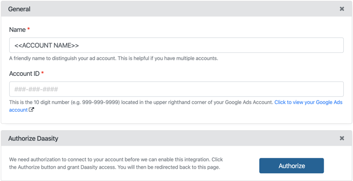Google Ads Setup - Account