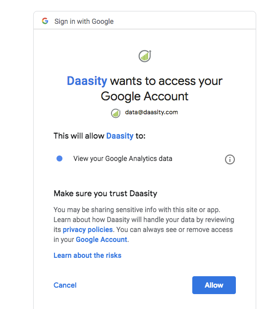 Google Analytics First Click Setup - Login