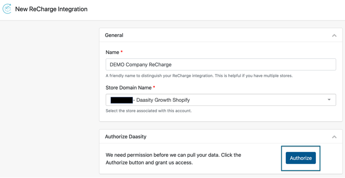 Adding ReCharge Integration - Authorize