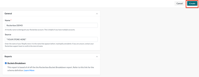 Rockerbox Integration Setup - Create